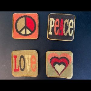 Jonathan Adler Needlepoint Peace and Love Coasters